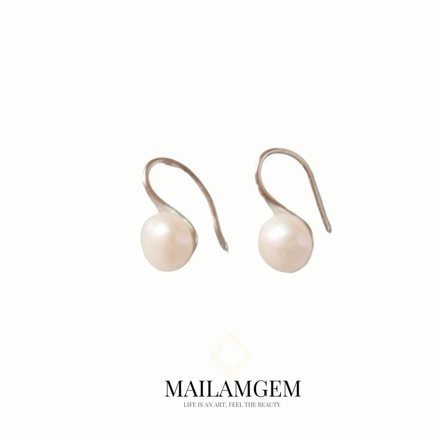 S925 Sterling Silver Pearl Earrings - MAILAMGEM