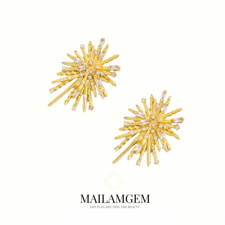 925 Silver Pin Earrings - MAILAMGEM