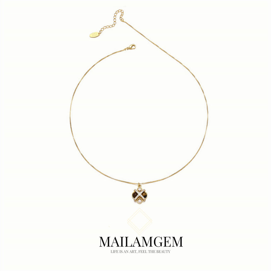 Brown Zircon 18K Gold Plated Necklace