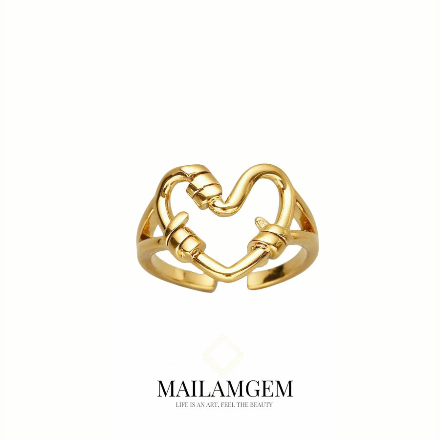 Cutout Wrap Heart Ring - MAILAMGEM