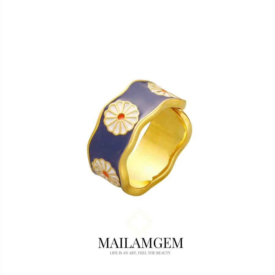 Daisy Enamel Ring - MAILAMGEM