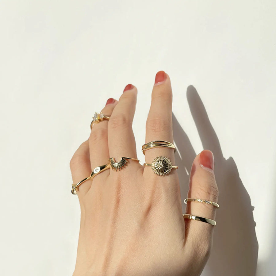 Gold Silver Sunray Ring