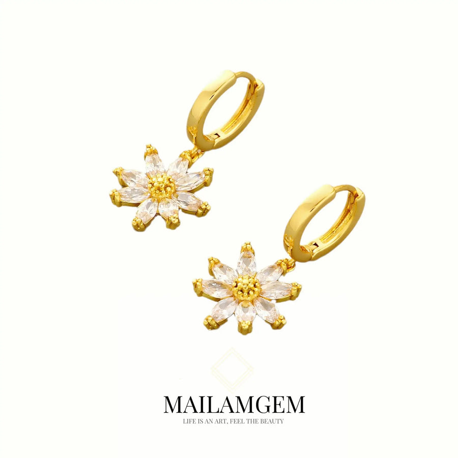 Golden Sunflower Earrings - MAILAMGEM