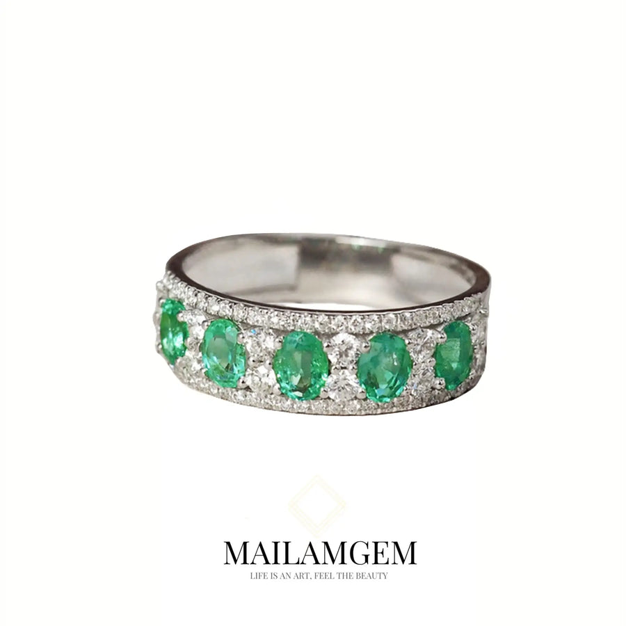 Green Diamond Sterling Silver Ring - MAILAMGEM