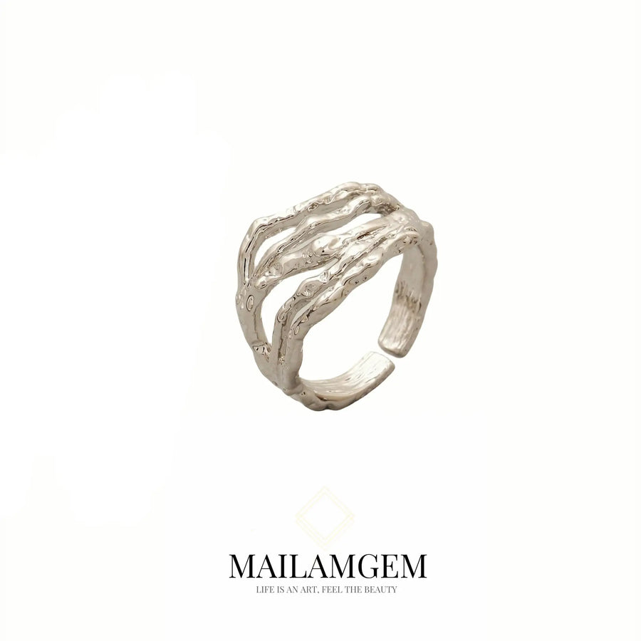 Silver Lava Ring - MAILAMGEM