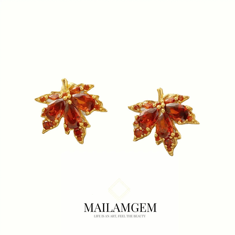 Maple Leaf Stud Earrings