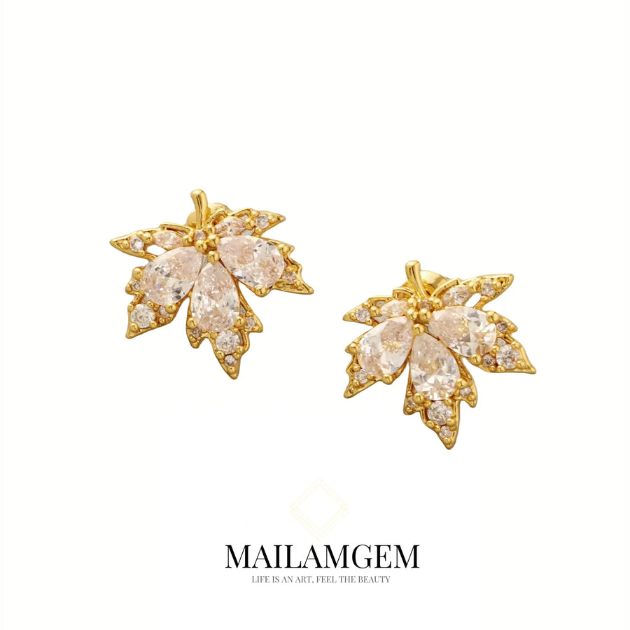 Maple Leaf Stud Earrings