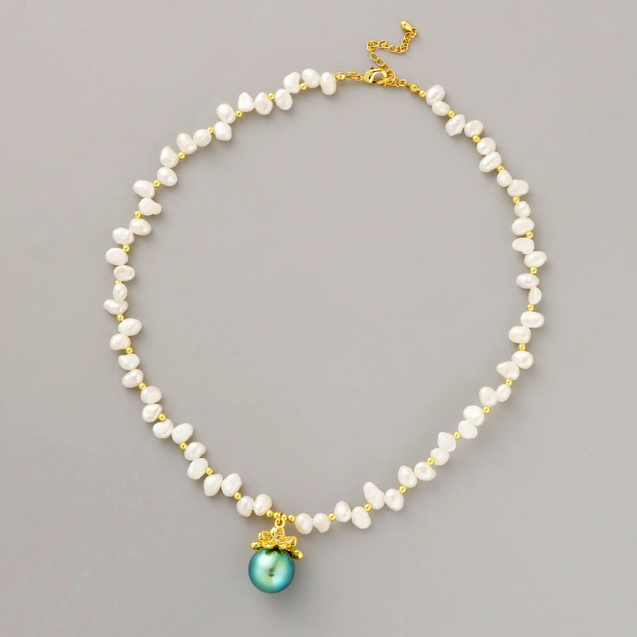 Ocean Green Pearl Necklace - MAILAMGEM