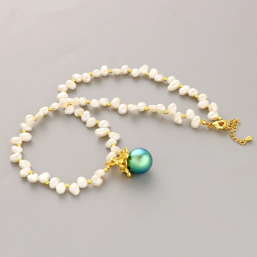 Ocean Green Pearl Necklace - MAILAMGEM