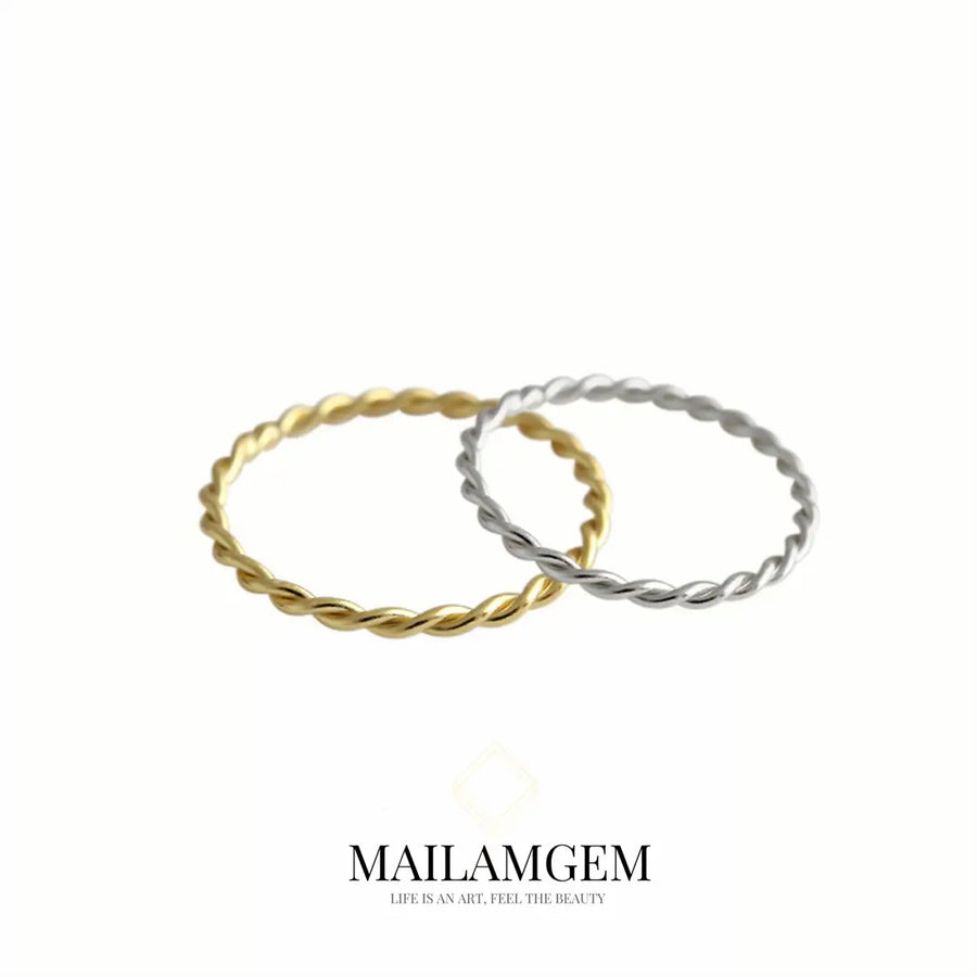 Silver & Golden Personalized Plain Ring - MAILAMGEM