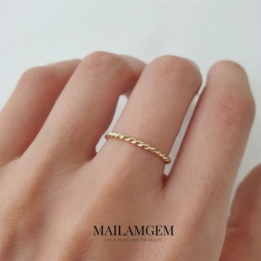 Golden Personalized Plain Ring - MAILAMGEM