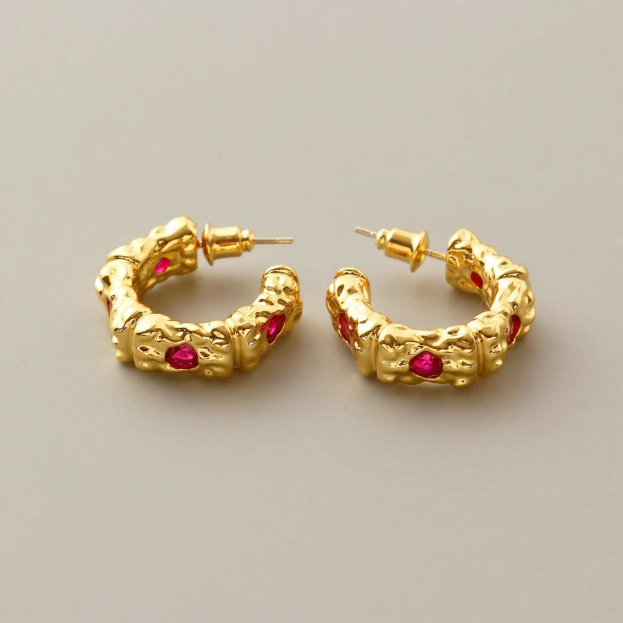 Ruby Gold Earrings 