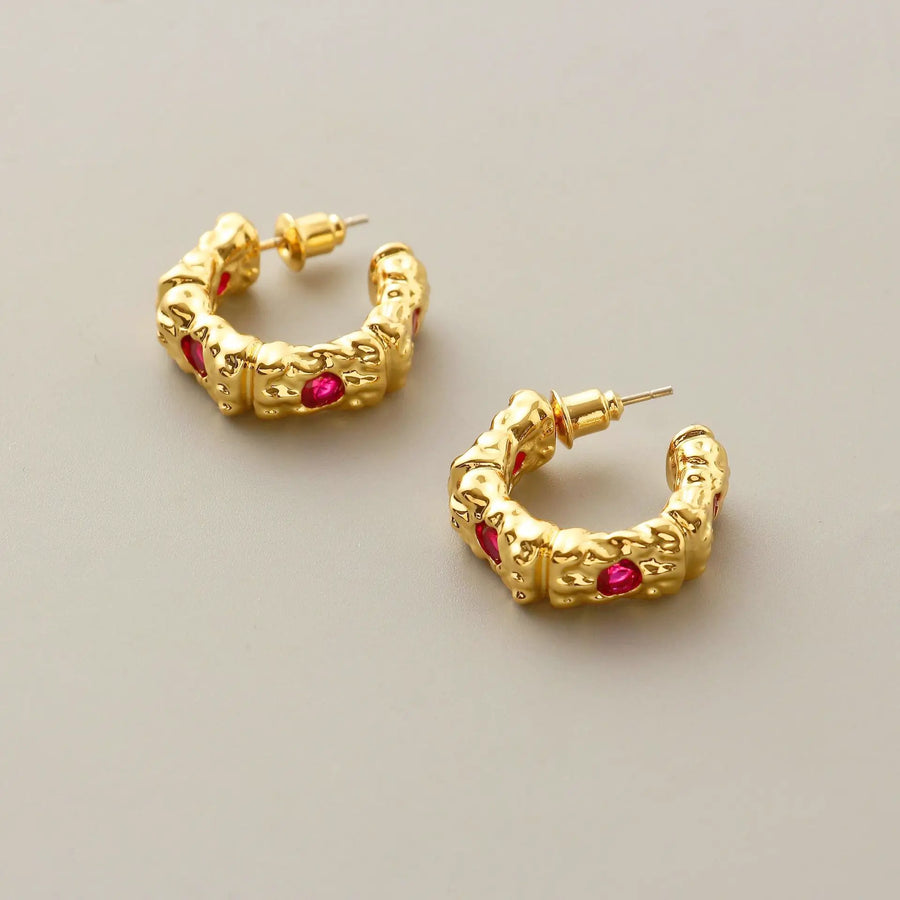 Ruby Gold Earrings 