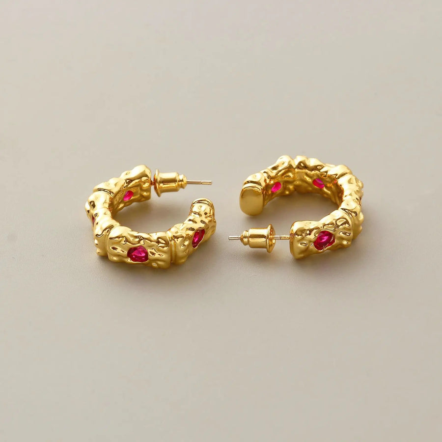 Ruby Gold Earrings 