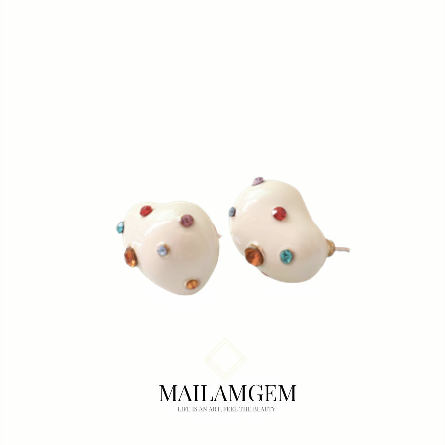 S925 Enemel Earrings