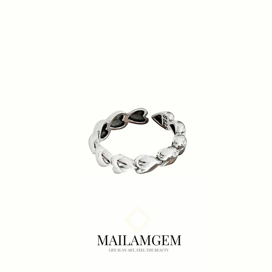 S925 Round Heart Ring