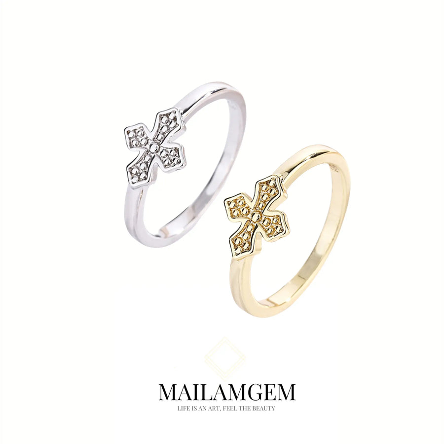 S925 Silver Cross Ring - MAILAMGEM