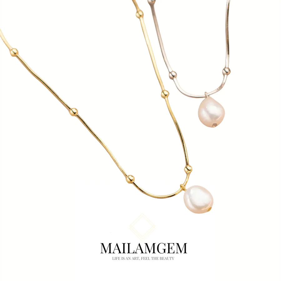 Shop Elegant S925 Silver Pearl Necklace - | MAILAMGEM 