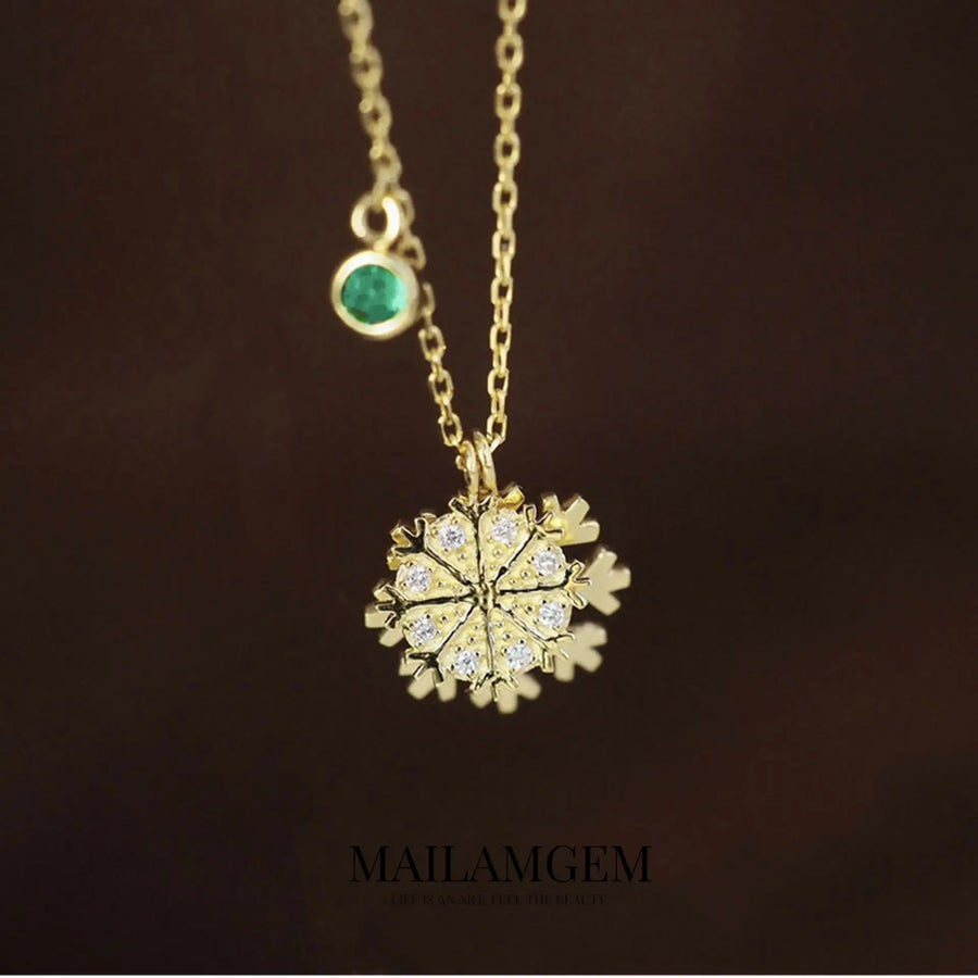 Sterling Silver Snowflake Necklace - MAILAMGEM