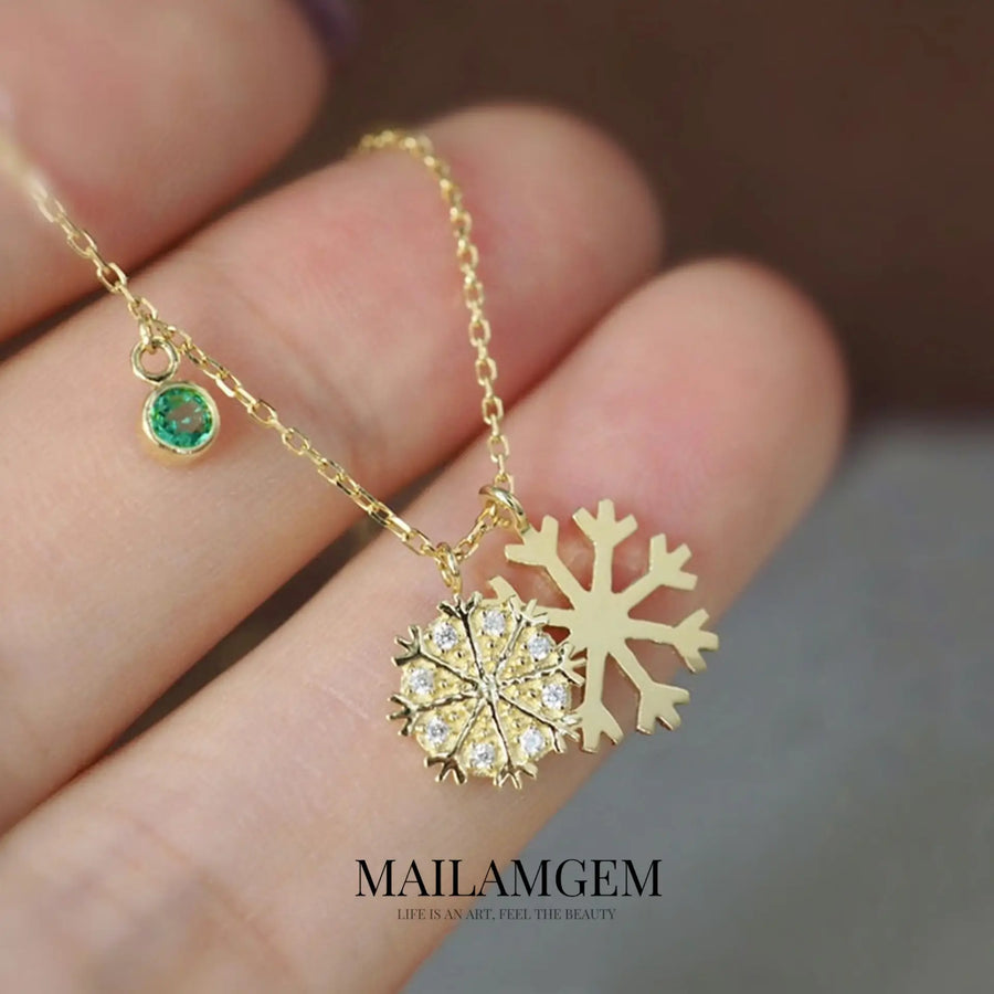 Sterling Silver Snowflake Necklace - MAILAMGEM