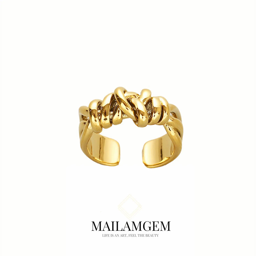 Textured Cross Ring - MAILAMGEM