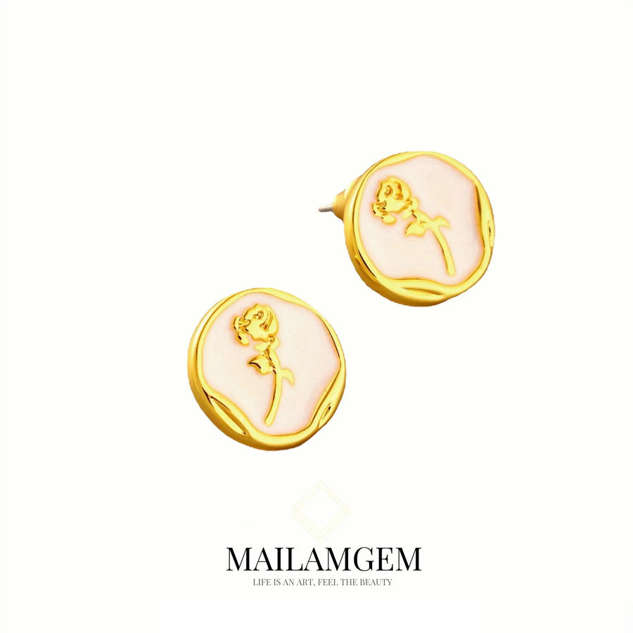 Rose Vintage Stud Earrings -MAILAMGEM