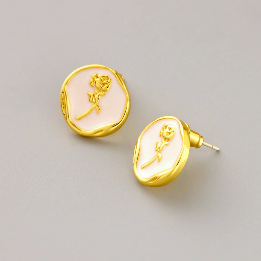 Rose Golden Vintage Stud Earrings -MAILAMGEM