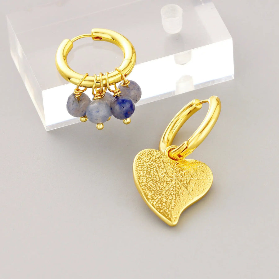 Vintage Asymmetrical Heart-shaped Earrings