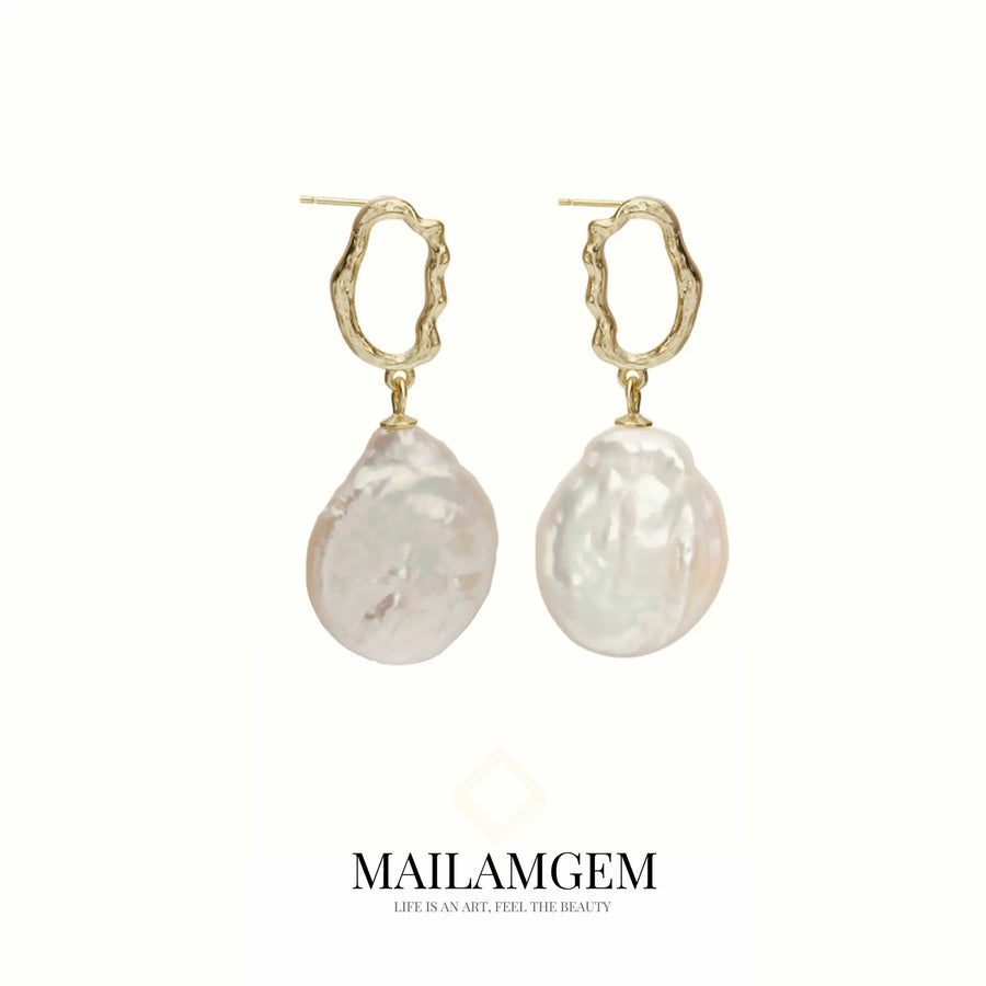 Vintage Baroque Pearl Earrings | MAILAMGEM