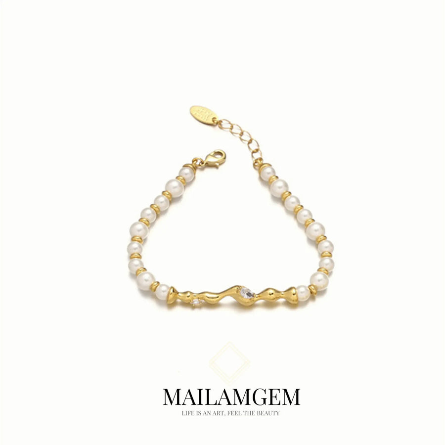 Zirconia Inlaid Pearl Bracelets