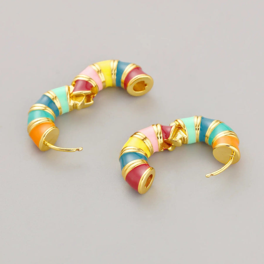 Colorful Enamel Earrings