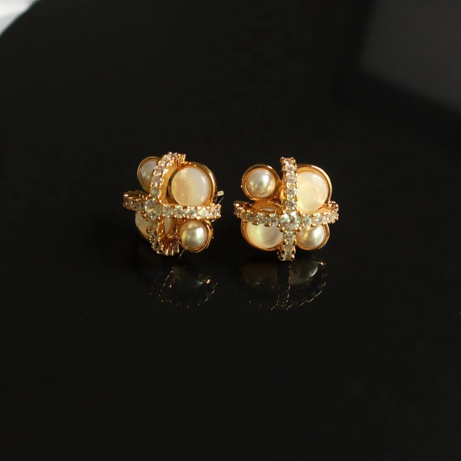 18K Gold Plated Earrings -- Light Zircon - MAILAMGEM